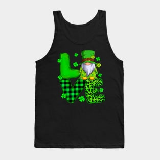 Happy St Patricks Day Love Gnome Shamrock For Men Women Tank Top